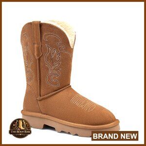 Genuine Leather Suede Platform Winter Snow Boots Fur Lining Memory Foam